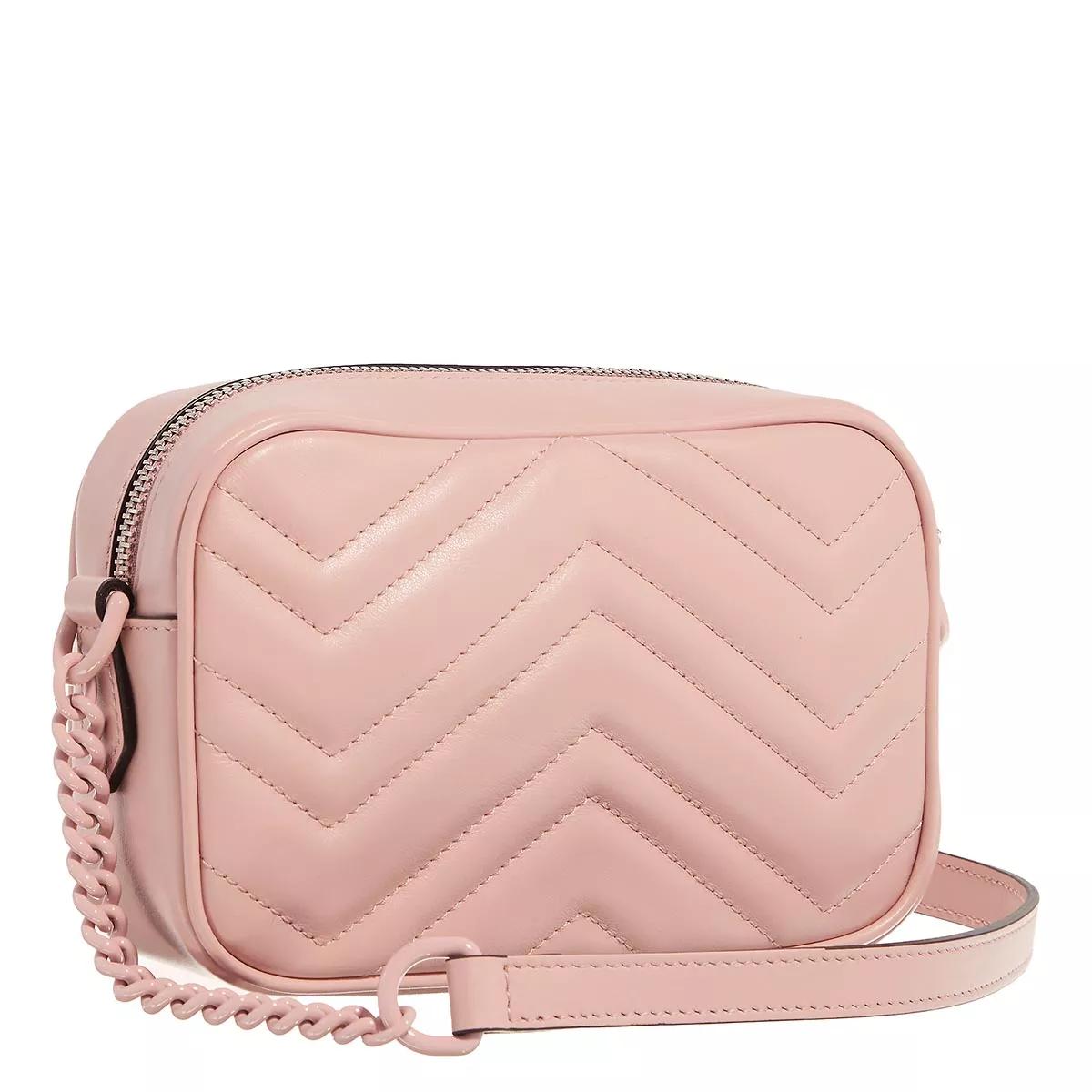 Gucci Crossbody bags Mini GG Marmont Shoulder Bag Leather in poeder roze