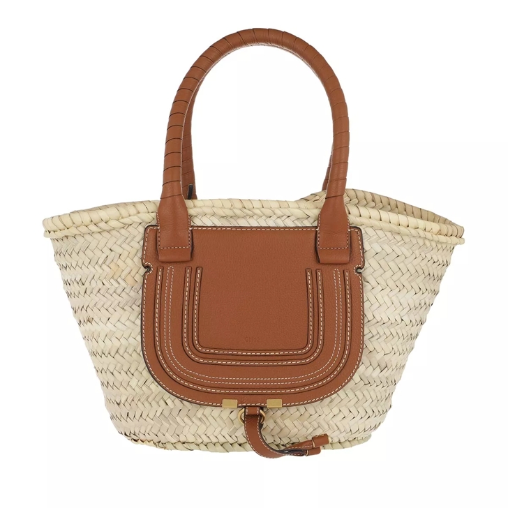 Chloé Marcie Carryall Basket Bag Calfskin Tan | Mandtas