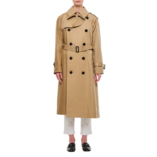 Sacai Manteaux de tanche Cotton Gabardine Coat Brown