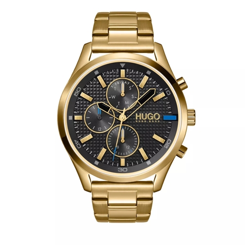 Hugo Multifunctional Watch Gold Chronographe