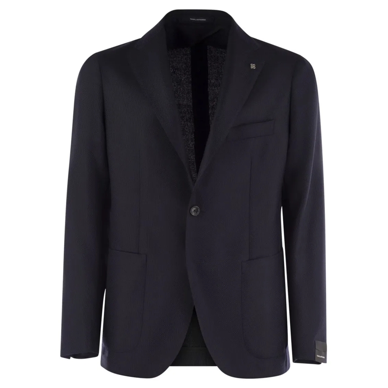 Tagliatore Blazer Refined Virgin Wool Jacket Blue