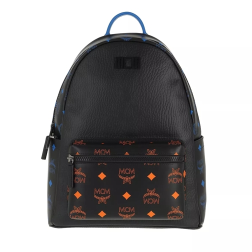 MCM Color Splash Logo Backpack Medium Black Rucksack