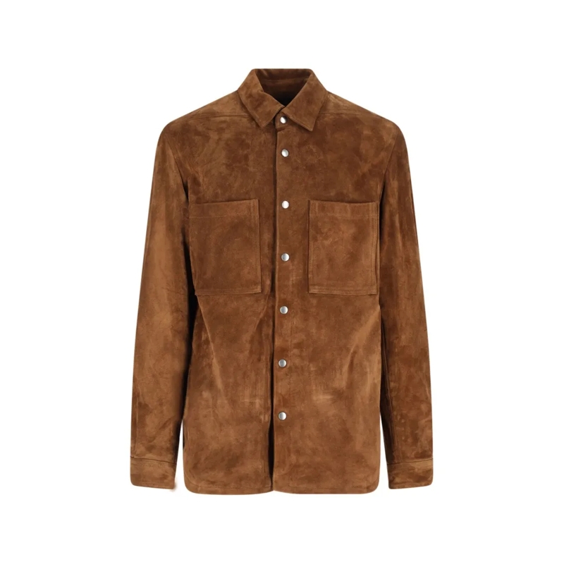 Rick Owens  Suede Shirt Jacket – Brown Brown