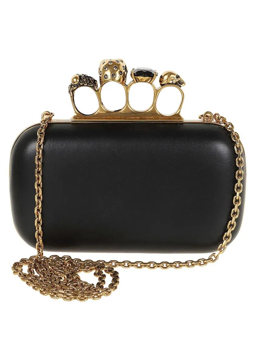 Alexander mcqueen Clutches Knuckle Clutch In Nappa Leather in zwart