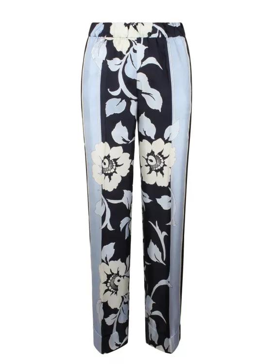 P.A.R.O.S.H. - Flowers Print Trousers - Größe L - blue