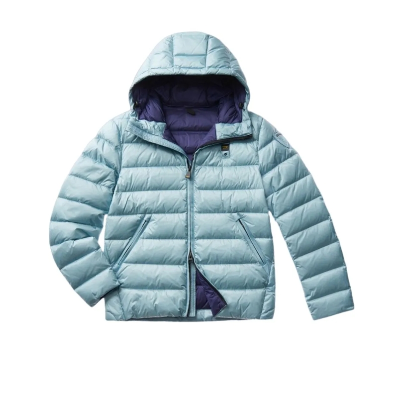 Blauer Daunenjacke Down-Filled Nylon Jacket With Fixed Hood Blue
