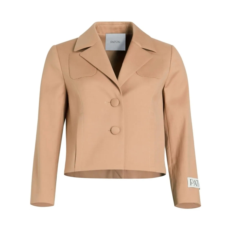 Patou Übergangsjacke Cropped Beige Jacket Neutrals