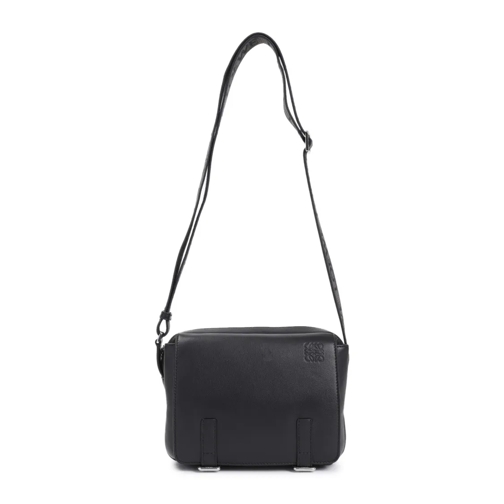 Loewe Military Messenger Xs Hunter Black Soft Calf Bag Black Axelremsväska Herr