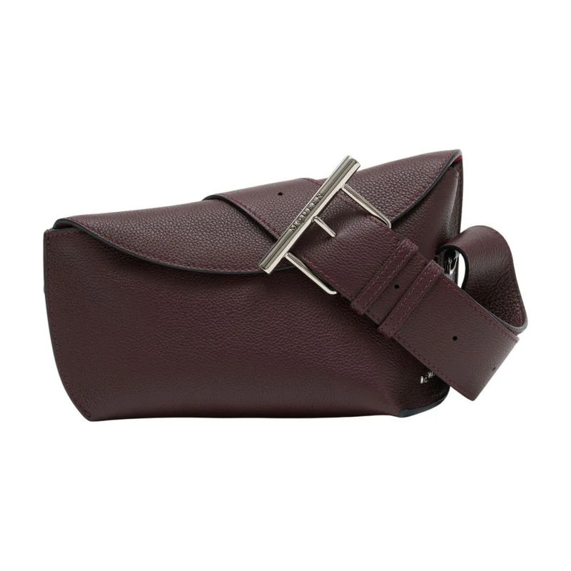 Alexander McQueen Schultertasche Structured T-Bar Sling Crossbody In Textured Calfs Burgundy