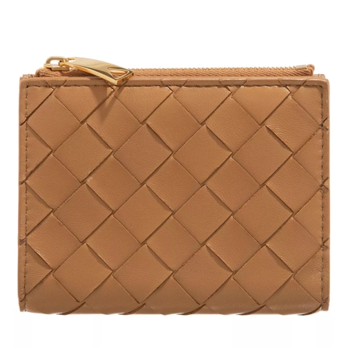Bottega Veneta Bi-Fold Zip Wallet Caramel Tvåveckad plånbok