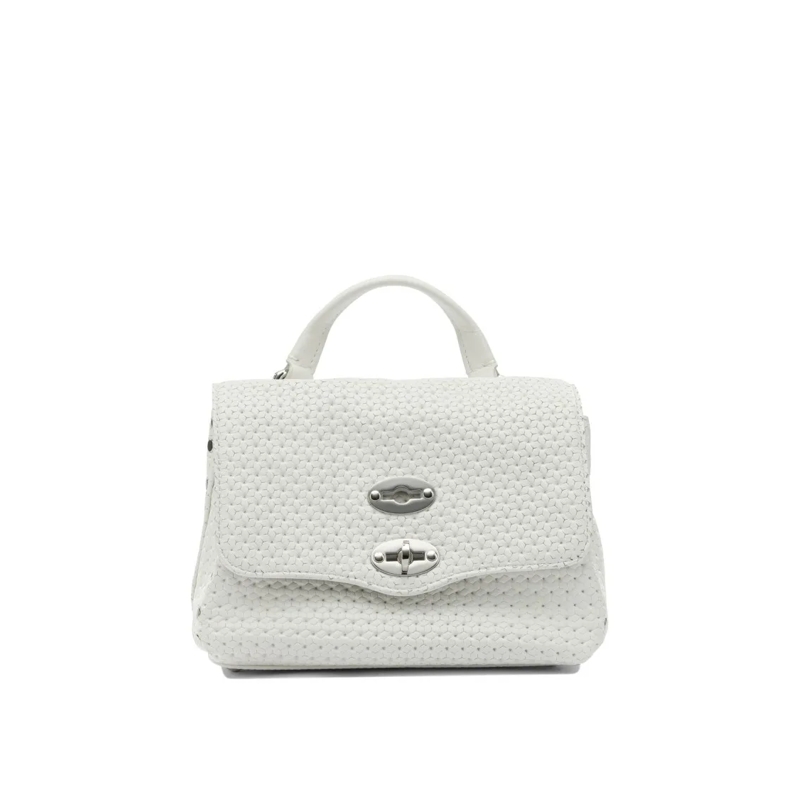 Zanellato Schultertasche Textured Leather Structured Handbag With Silver-To White