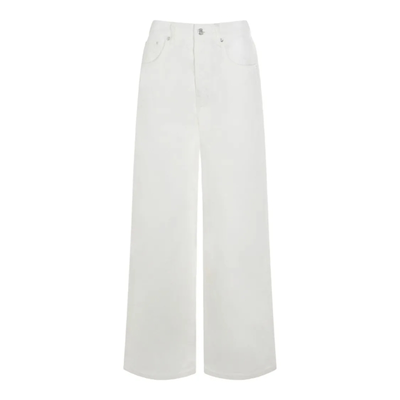 Anine Bing Jeans High-Waisted Wide-Leg Jeans With Aesthetic White