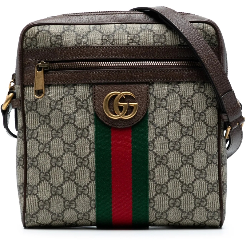 Gucci Sac à bandoulière Small GG Supreme Web Ophidia Messenger Bag braun