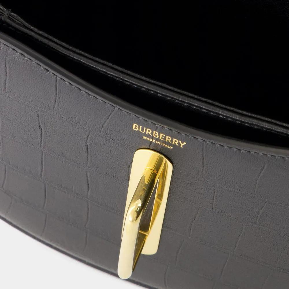 Burberry Hobo bags Small Rocking Horse Purse Leather Black in zwart