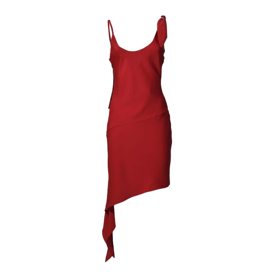 Thumbnail - Courrèges - Red Crepe Scarf Dress - Größe 36 - rot
