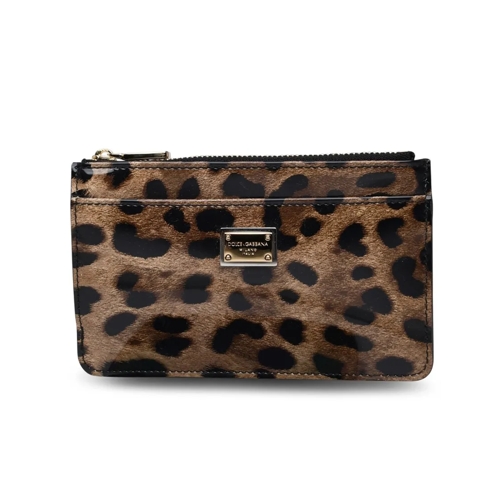 Dolce&Gabbana Porte-monnaie Card Holder Zip Leo Brown