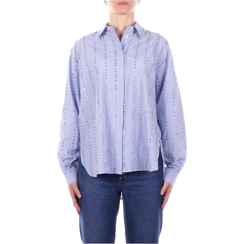 Pinko Chemisier Shirts Bianco Azzurro blau