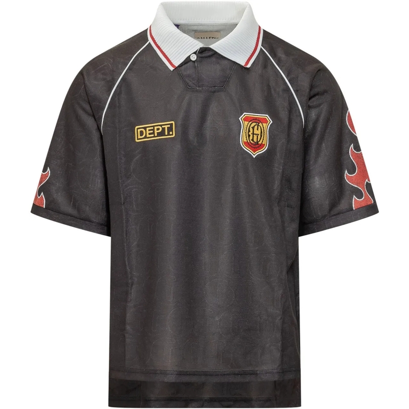 Gallery Dept. Poloshirt Jersey Polo con Ricami e Patch dunkelgrau