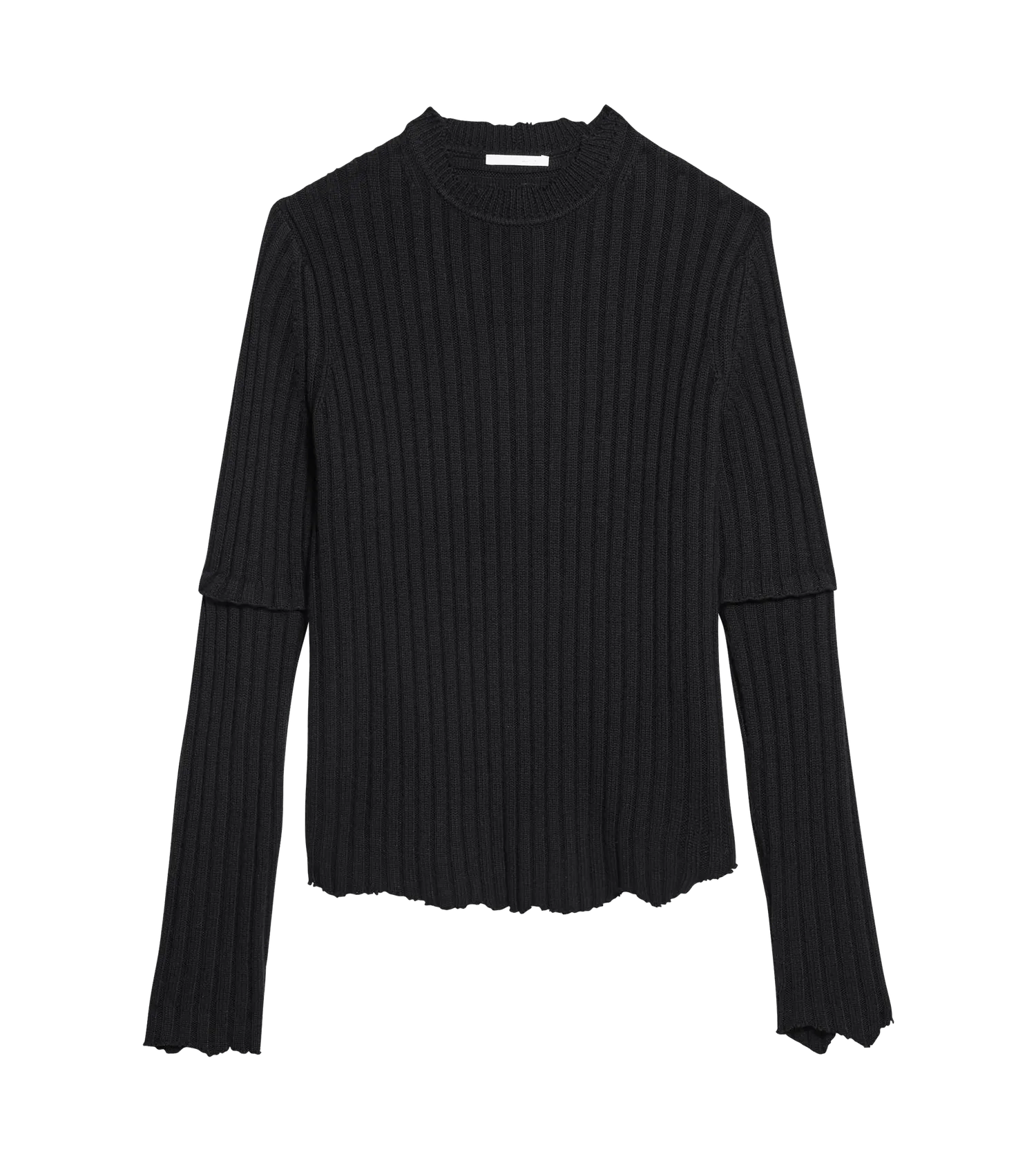 Helmut Lang - Gerippter Pullover im Used-Look - Größe S - schwarz