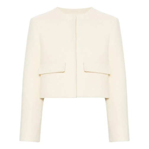 MSGM Blazer Cropped Bouclé Jacket Neutrals