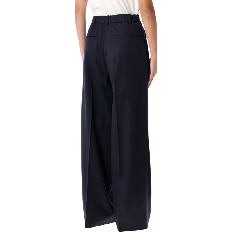 SOEUR  Frejus Navy Blue Wool Trousers Black