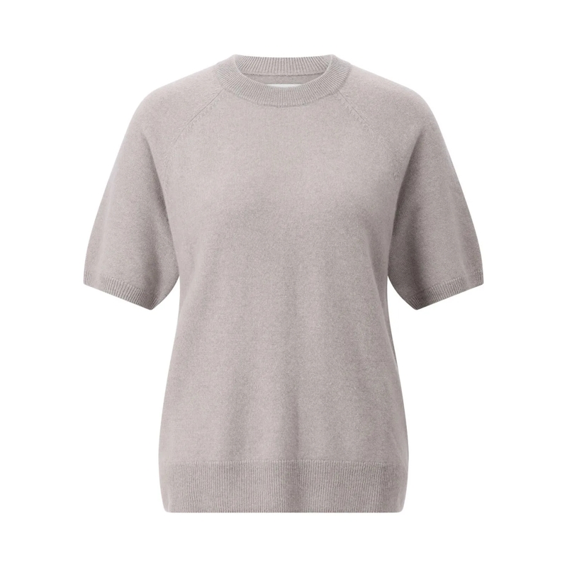 Samsøe Samsøe Overhemd Strickshirt Saboston aus Kaschmir Grau