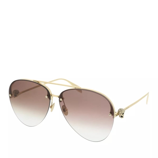 Alexander McQueen AM0270S-002 63 Sunglasses Gold-Gold-Brown Sunglasses