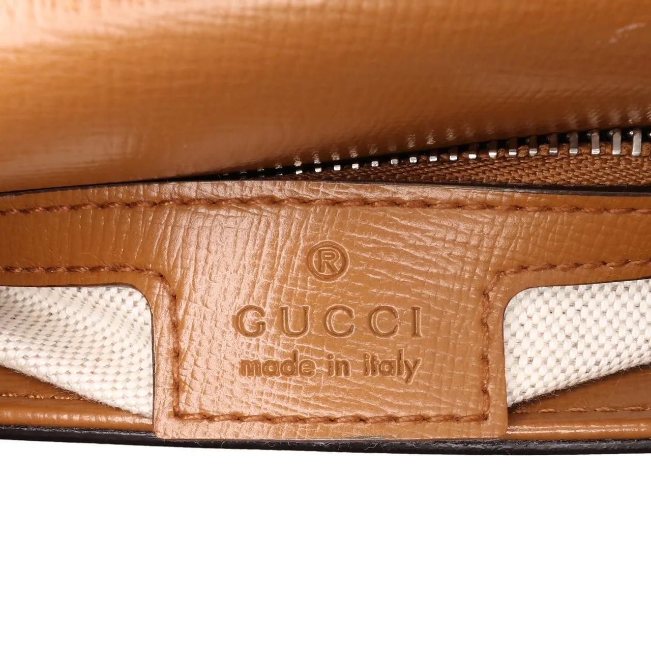 Thumbnail - Gucci Hobo Bags - GG Canvas Asymmetric Horsebit 1955 Shoulder Bag - Gr. unisize - in Braun - für Damen