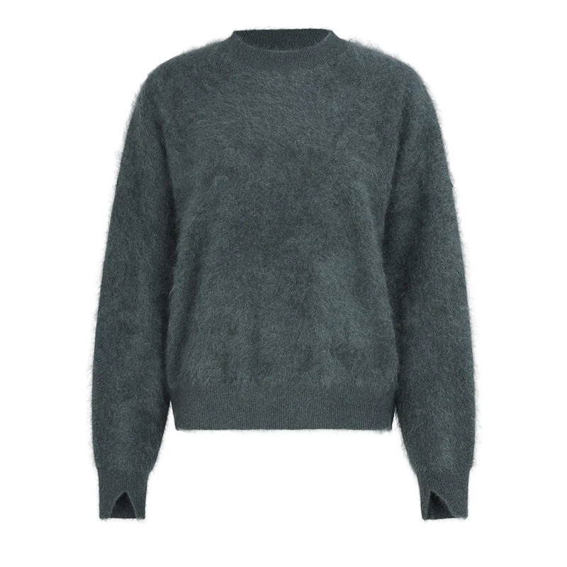 True Religion Pullover - Gerader Schnitt- Logo-Stickerei- Rundhalsaussc oliv
