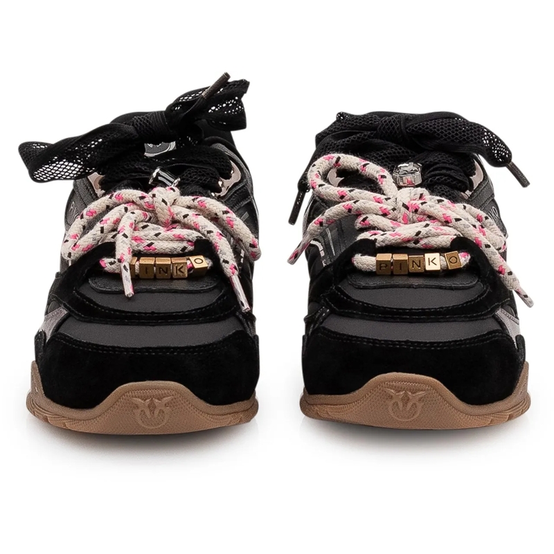Pinko Low-Top-Sneaker Sneaker in pelle e suede con dettagli metallici schwarz(Image 2)