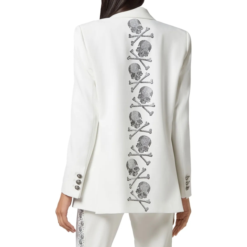 Philipp Plein Blazer Blazer Skull Mit Schmucksteinen creme(Image 2)