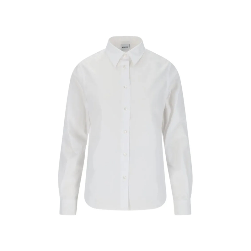 Aspesi Overhemd Structured White Shirt With Button-Down Front White