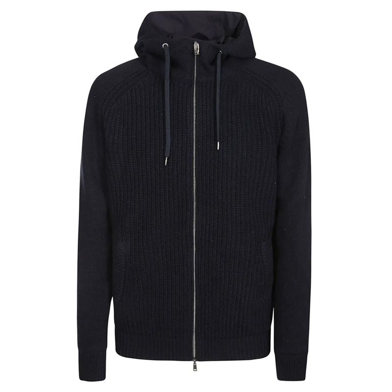 Herno  Tailored Dual-Layer Wool Jacket With Textured Desi Black