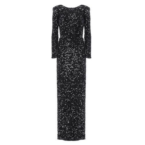 Elisabetta Franchi  Red Carpet Dress With Paillettes Black