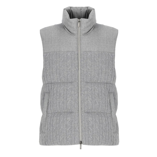 Peserico Donzen jassen Wool Sleeveless Jacket Grey