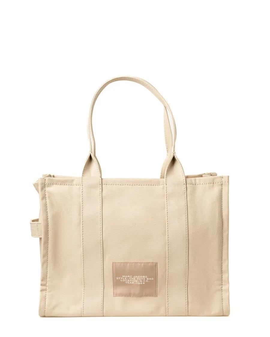 Marc Jacobs Shoppers & Totes Rectangular Canvas Tote With Logo Print in beige