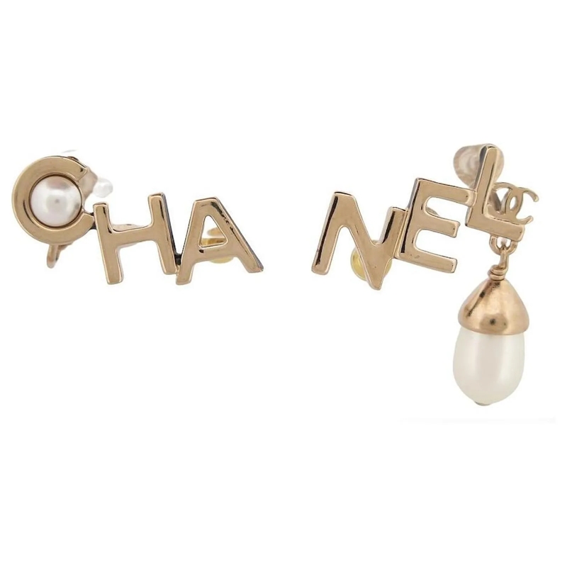 Chanel Ohrstecker NEUE CHANEL AB9508 CC LOGO BUCHSTABEN & PERLEN OHR gold