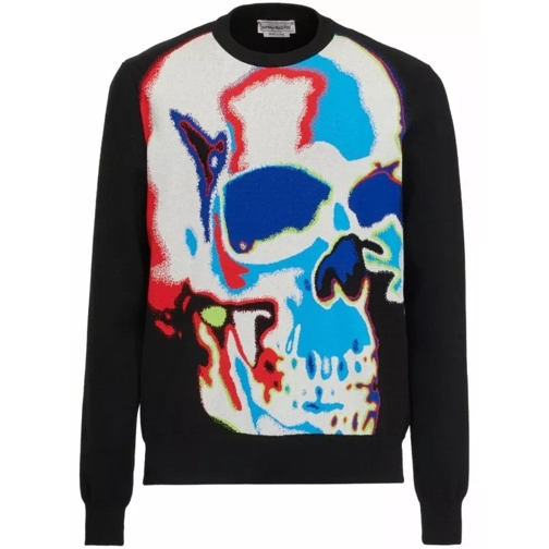 Alexander McQueen Black Solarised Skull Sweater Black 