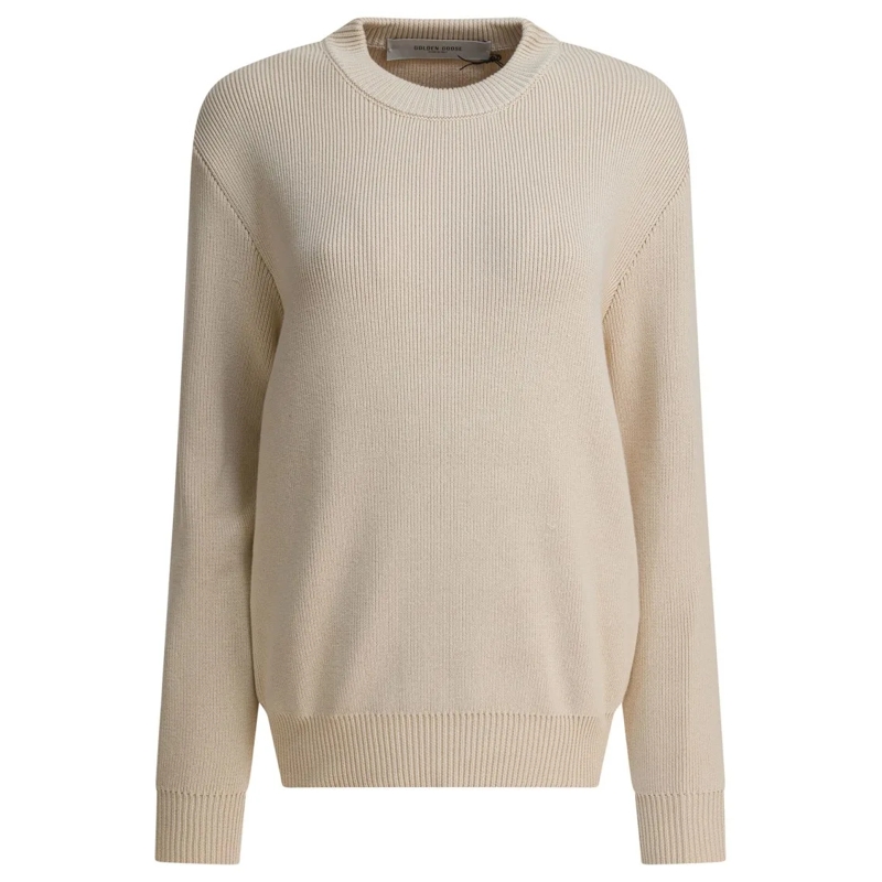 Golden Goose Trui Crew-Neck Sweater With Eco-Friendly Reverse Letter Neutrals