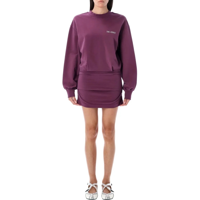 The Attico Mini-jurk Light American Fleece Mini Dress Purple