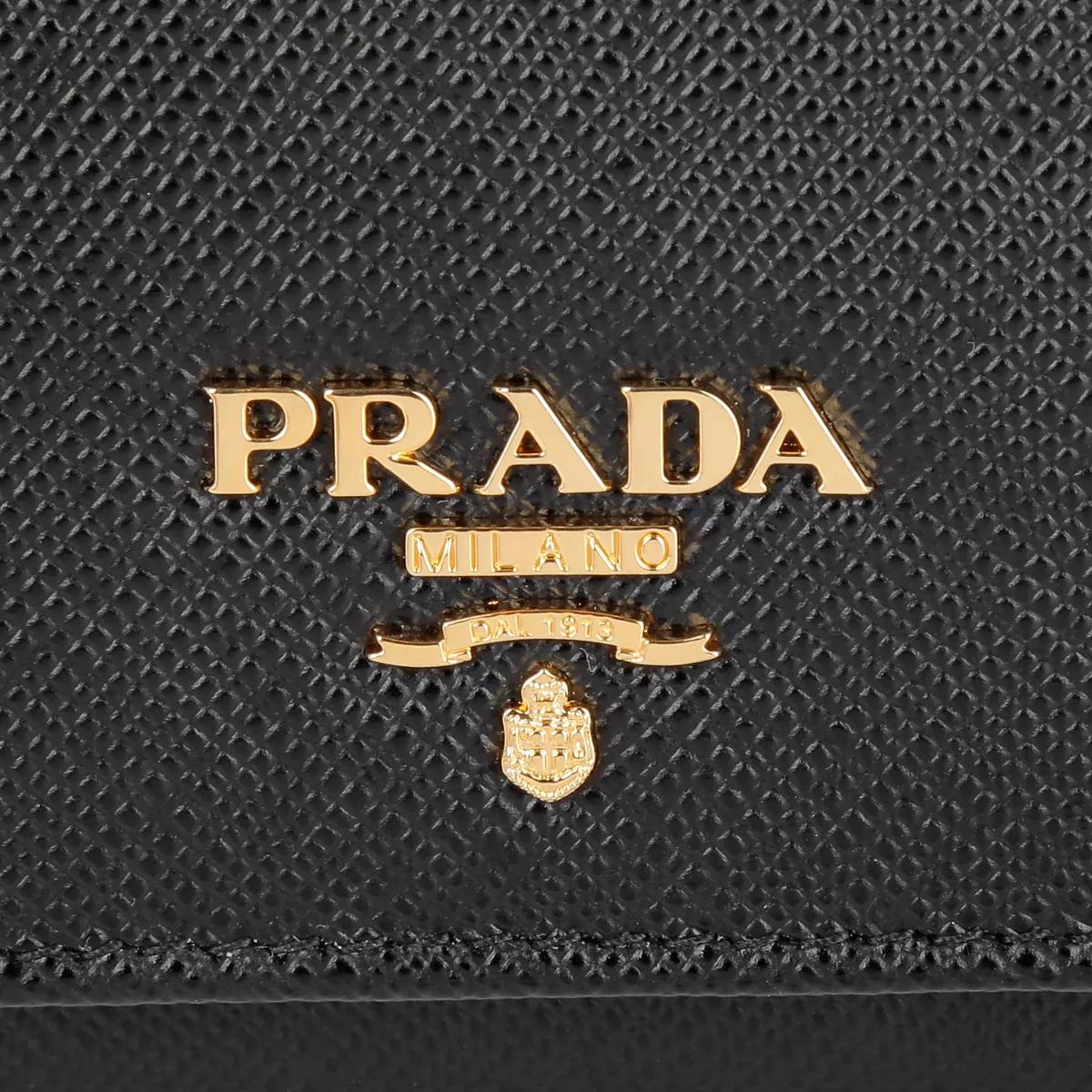 Prada Portafoglio Pattina Saffiano Metal Nero Flap Wallet