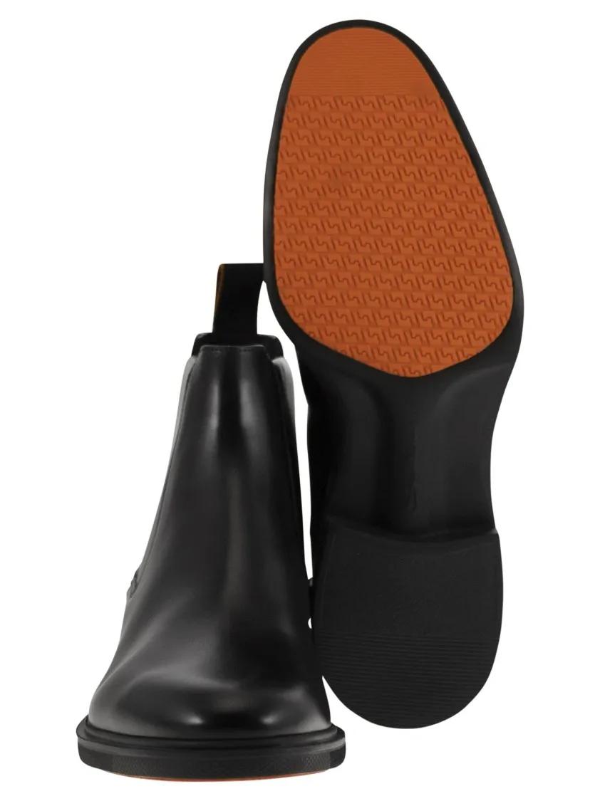 Thumbnail - Santoni Stiefel - Ultra-Lightweight Black Leather Chelsea Boot - Gr. 6 - in Schwarz - für Damen