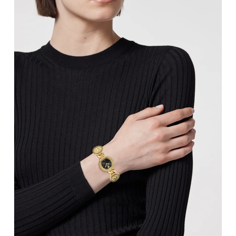 Versace Quarzuhr Quarz-Analoguhr La Greca Stud Icon gold(Image 4)