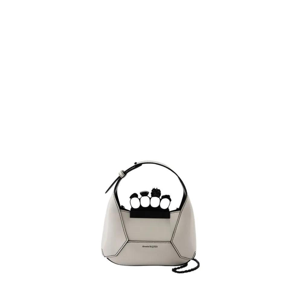 Alexander McQueen Shopper - Jewelled Hobo Mini Purse - Leather - Ivory - Gr. unisize - in Creme - für Damen