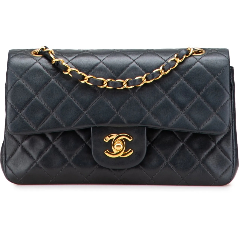 Chanel Sac à bandoulière Small Classic Lambskin Double Flap schwarz
