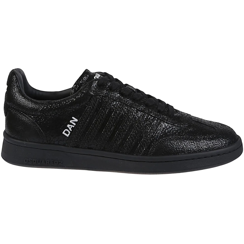 Dsquared2 Sneaker basse Boxer Lace-up Low Top Sneakers Black schwarz