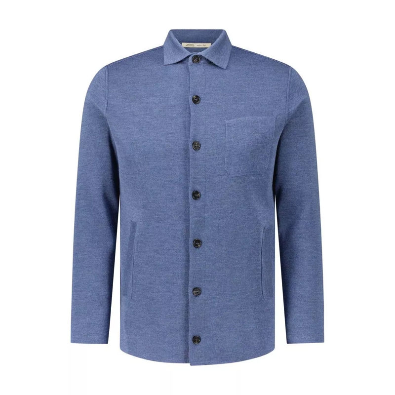 Maurizio Baldassari  Overshirt aus reiner Wolle Blau