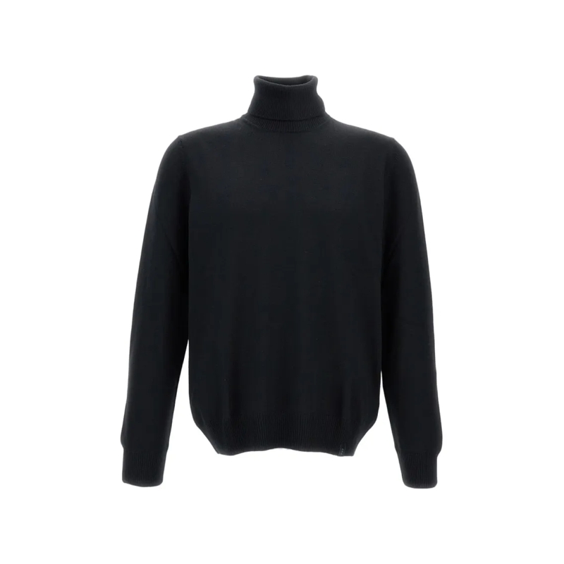 Fay Pullover Regular-Fit Turtleneck Sweater With Ribbed Cuffs Black