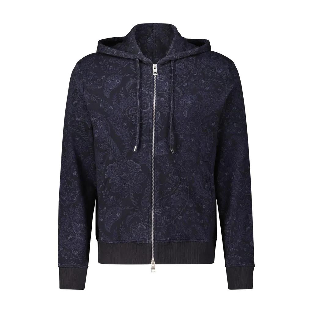 Etro - Sweatjacke mit Paisley Muster - Größe M - blau