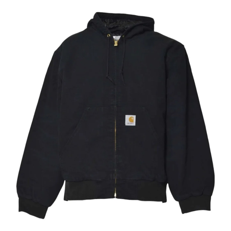 Carhartt Wip  Hooded Jacket With Quilted Interior And Logo Patch Black